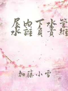 屋内下水管道漏水谁负责维修