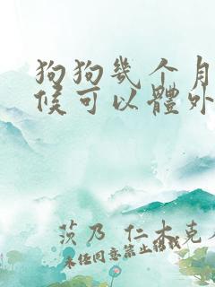 狗狗几个月的时候可以体外驱虫