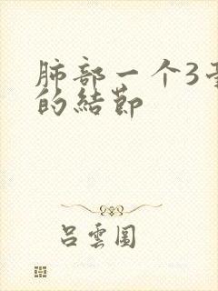 肺部一个3毫米的结节