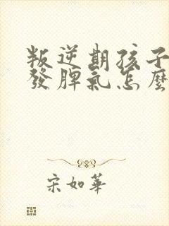 叛逆期孩子总爱发脾气怎么办