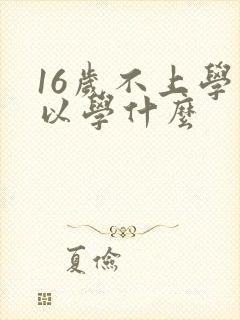 16岁不上学可以学什么