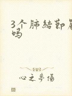 3个肺结节严重吗