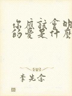 你应该会明白我的爱是什么歌