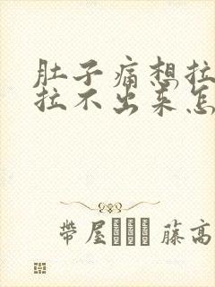 肚子痛想拉大便拉不出来怎么办