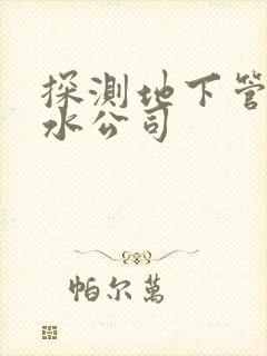 探测地下管道漏水公司