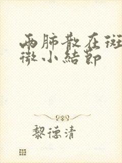 两肺散在斑点及微小结节