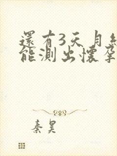 还有3天月经期能测出怀孕吗