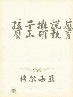 孩子撒谎应该怎么正确教育