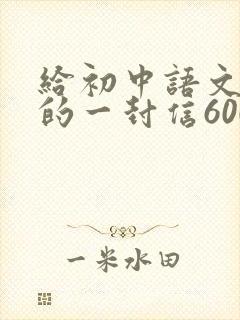 给初中语文老师的一封信600字