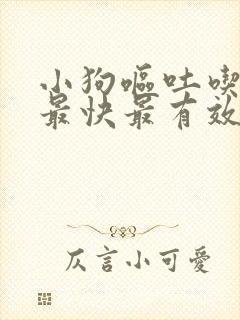 小狗呕吐吃啥药最快最有效