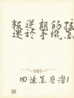 叛逆期的孩子沉迷于手机怎么办