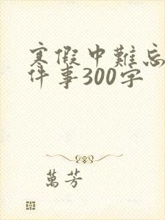 寒假中难忘的一件事300字