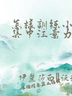 怎样训练小孩的集中注意力