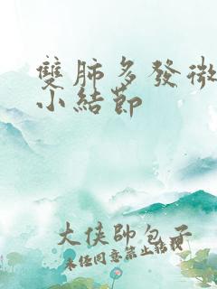 双肺多发微小及小结节