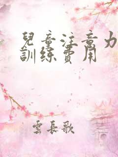 儿童注意力缺陷训练费用