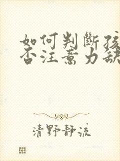 如何判断孩子是否注意力缺陷