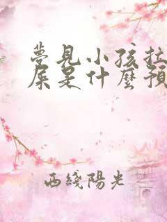 梦见小孩拉好多屎是什么预兆