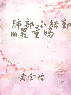 肺部小结节5mm严重吗