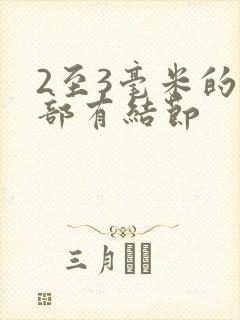 2至3毫米的肺部有结节