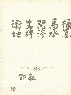 卫生间马桶周围地砖渗水怎么办