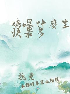 鸡喂什么生蛋最快最多