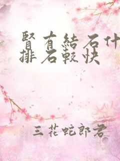 肾有结石什么药排石较快