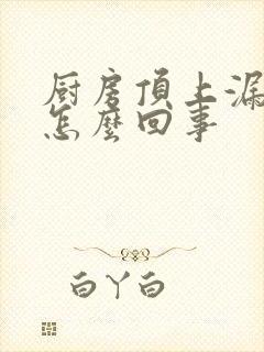 厨房顶上漏水是怎么回事