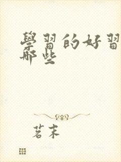 学习的好习惯有哪些