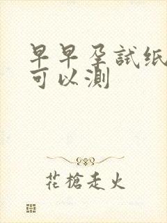 早早孕试纸几天可以测