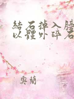 结石掉入膀胱可以体外碎石吗