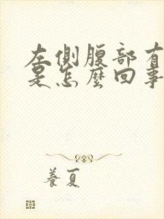 左侧腹部有硬块是怎么回事