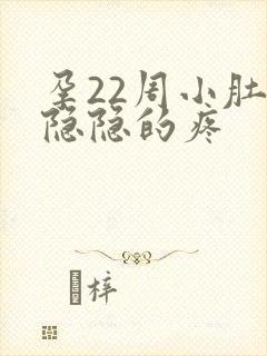 孕22周小肚子隐隐的疼