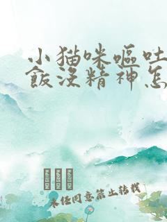 小猫咪呕吐不吃饭没精神怎么办