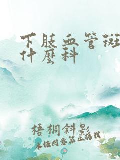 下肢血管斑块挂什么科