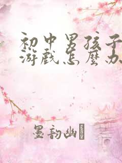 初中男孩子沉迷游戏怎么办