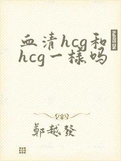 血清hcg和βhcg一样吗