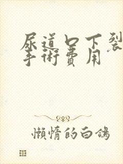 尿道口下裂医院手术费用