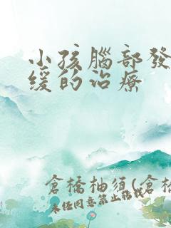 小孩脑部发育迟缓的治疗