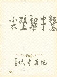 小孩初中叛逆期不上学了怎么办