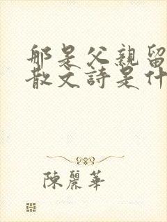 那是父亲留下的散文诗是什么歌