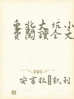 东北大坑小说免费阅读全文最新章节