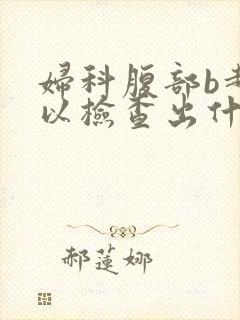 妇科腹部b超可以检查出什么