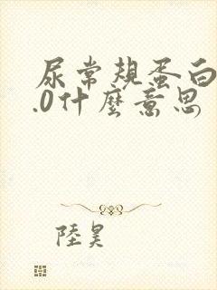 尿常规蛋白质3.0什么意思