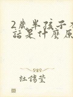 2岁半孩子不说话是什么原因