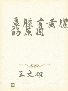 鼻腔有黄脓鼻涕的原因