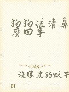 狗狗流清鼻涕怎么回事