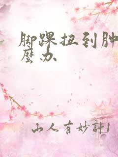 脚踝扭到肿了怎么办