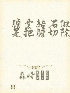 胆囊结石做手术是把胆切除了吗