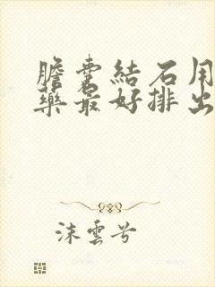 胆囊结石用哪种药最好排出