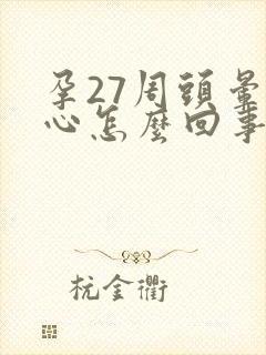 孕27周头晕恶心怎么回事